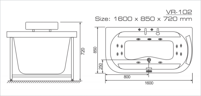 Bồn tắm massage Nofer VR-102