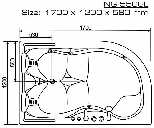 Bồn tắm massage NG – 5506L